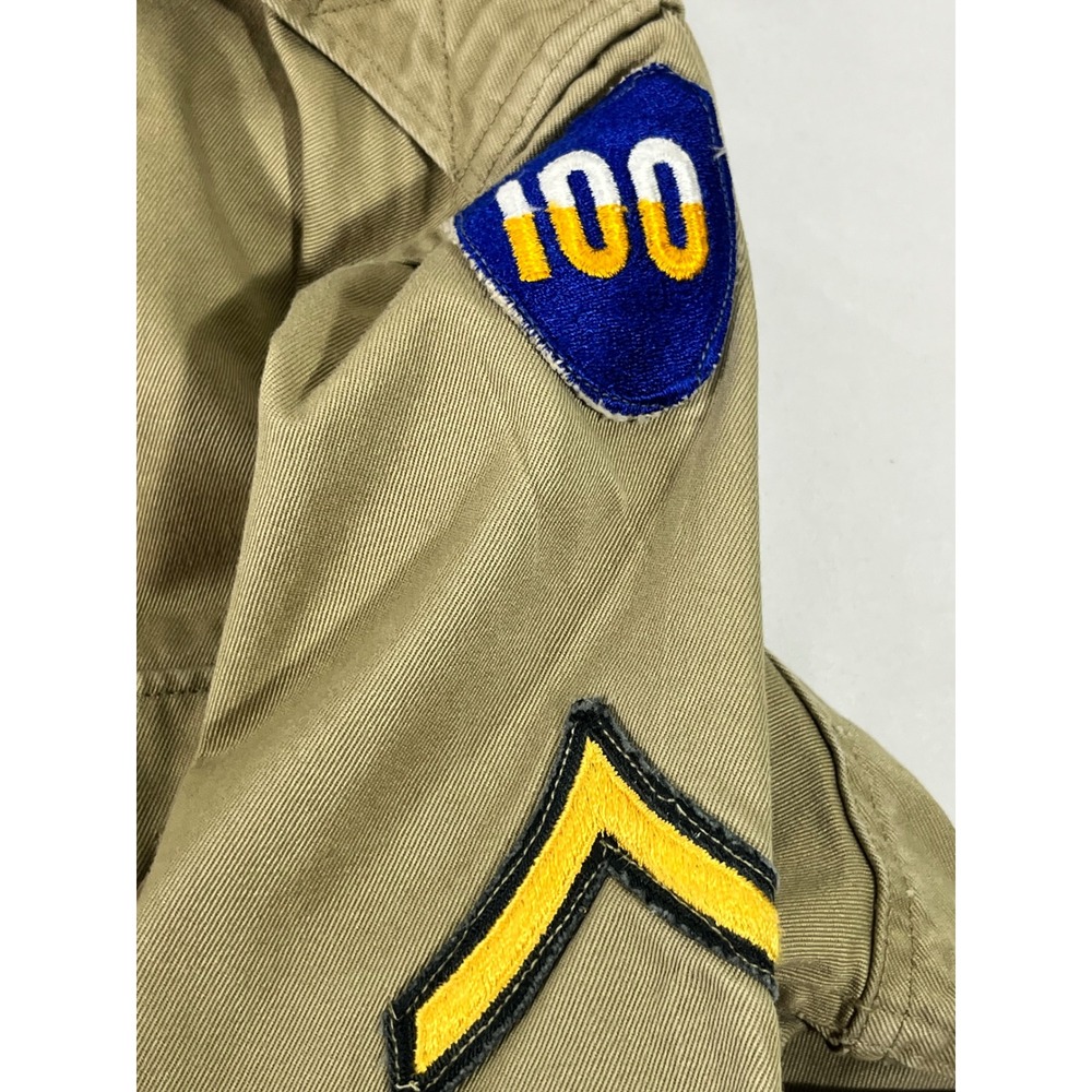 Vintage US Army Khaki Cotton Long Sleeve Shirt Men 16x34 100th InfantryDivision - Picture 10 of 12